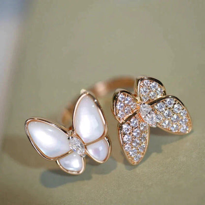 [basloveJW]TWIN BUTTERFLY DIAMOND MOP RING