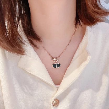 [Basjewels]CHAINE VERSO BLACK CERAMIC NECKLACE