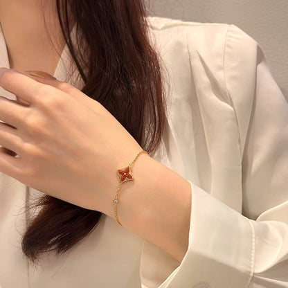 [Basjewels]COLOR STAR CARNELIAN PINK GOLD DIAMOND BRACELET