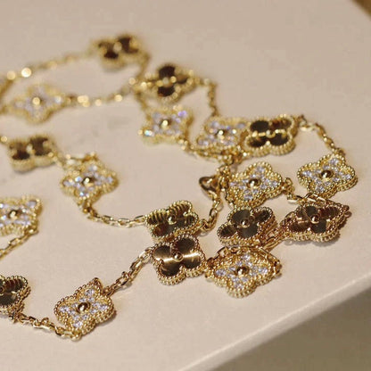 [basloveJW]CLOVER 20 MOTIFS LASER DIAMOND NECKLACE