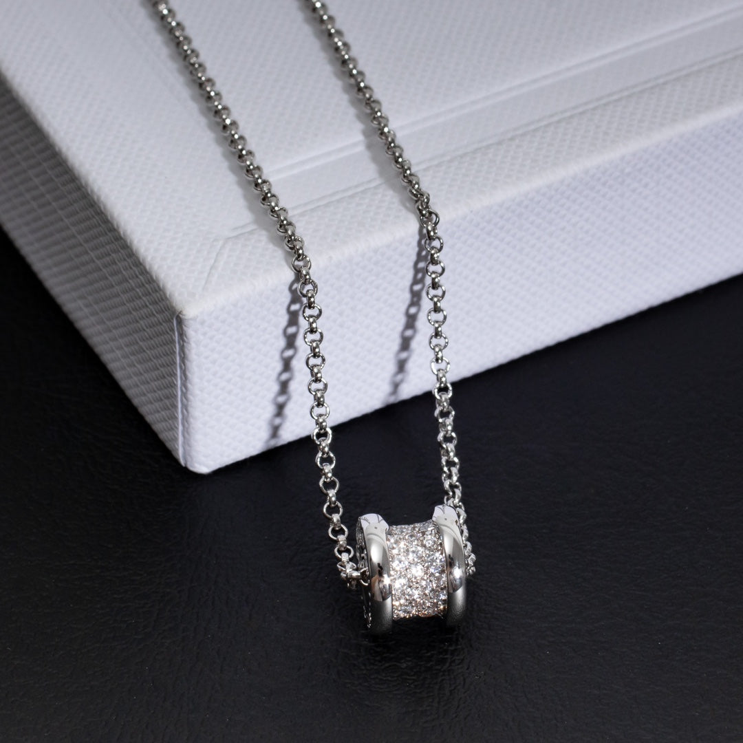 [Basjewels]ZERO 1 SILVER DIAMOND NECKLACE