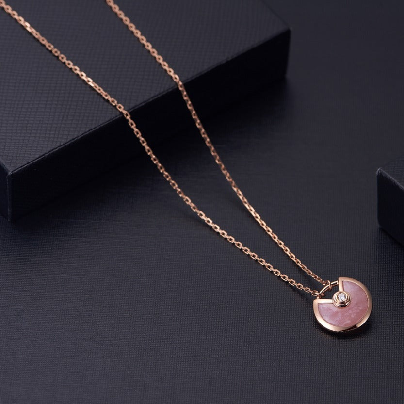 [basloveJW]AMULETTE ROSE GOLD PINK MOP NECKLACE