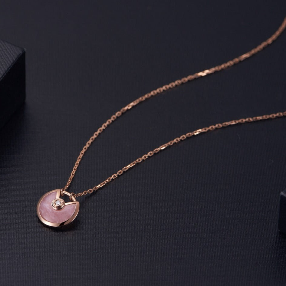 [basloveJW]AMULETTE ROSE GOLD PINK MOP NECKLACE