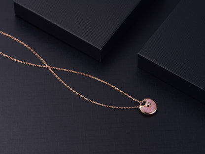 [basloveJW]AMULETTE ROSE GOLD PINK MOP NECKLACE