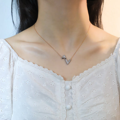 [Basjewels]VOLT SILVER DIAMOND PEDANT NECKLACE