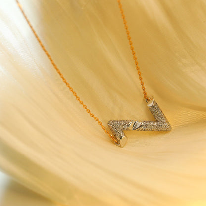 [Basjewels]VOLT SILVER DIAMOND PEDANT NECKLACE