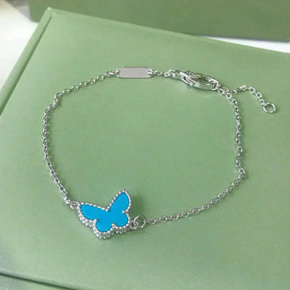 [basloveJW]BUTTERFLY TURQUOISE BUTTERFLY BRACELET SILVER