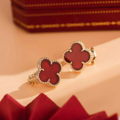 [basloveJW]CLOVER MEDIUM 1 MOTIFS CARNELIAN  EARRINGS