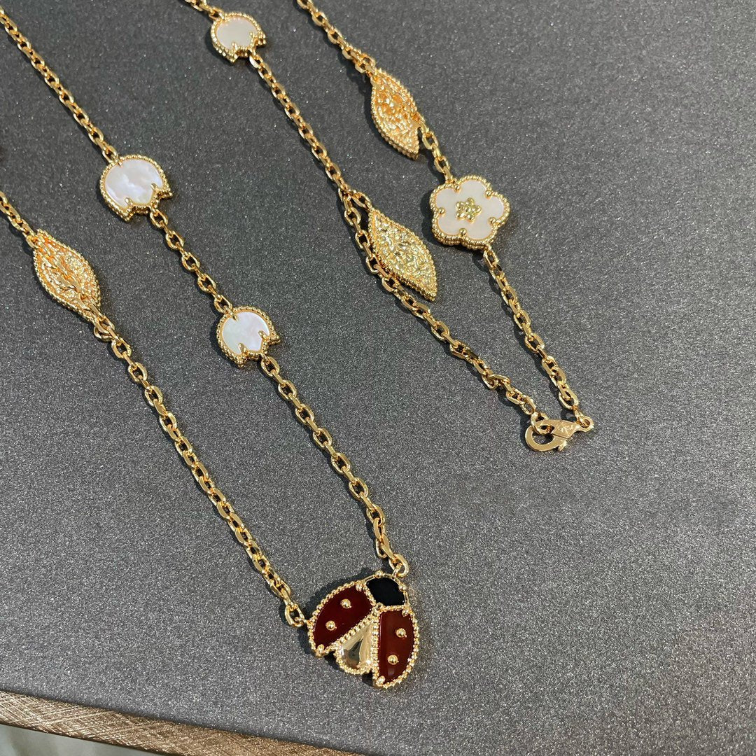 [basloveJW]LUCKY SPRING 15 MOTIFS GOLD NECKLACE