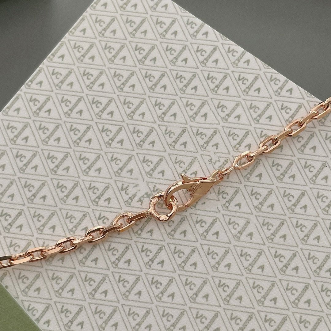 [basloveJW]LUCKY SPRING 15 MOTIFS ROSE GOLD NECKLACE