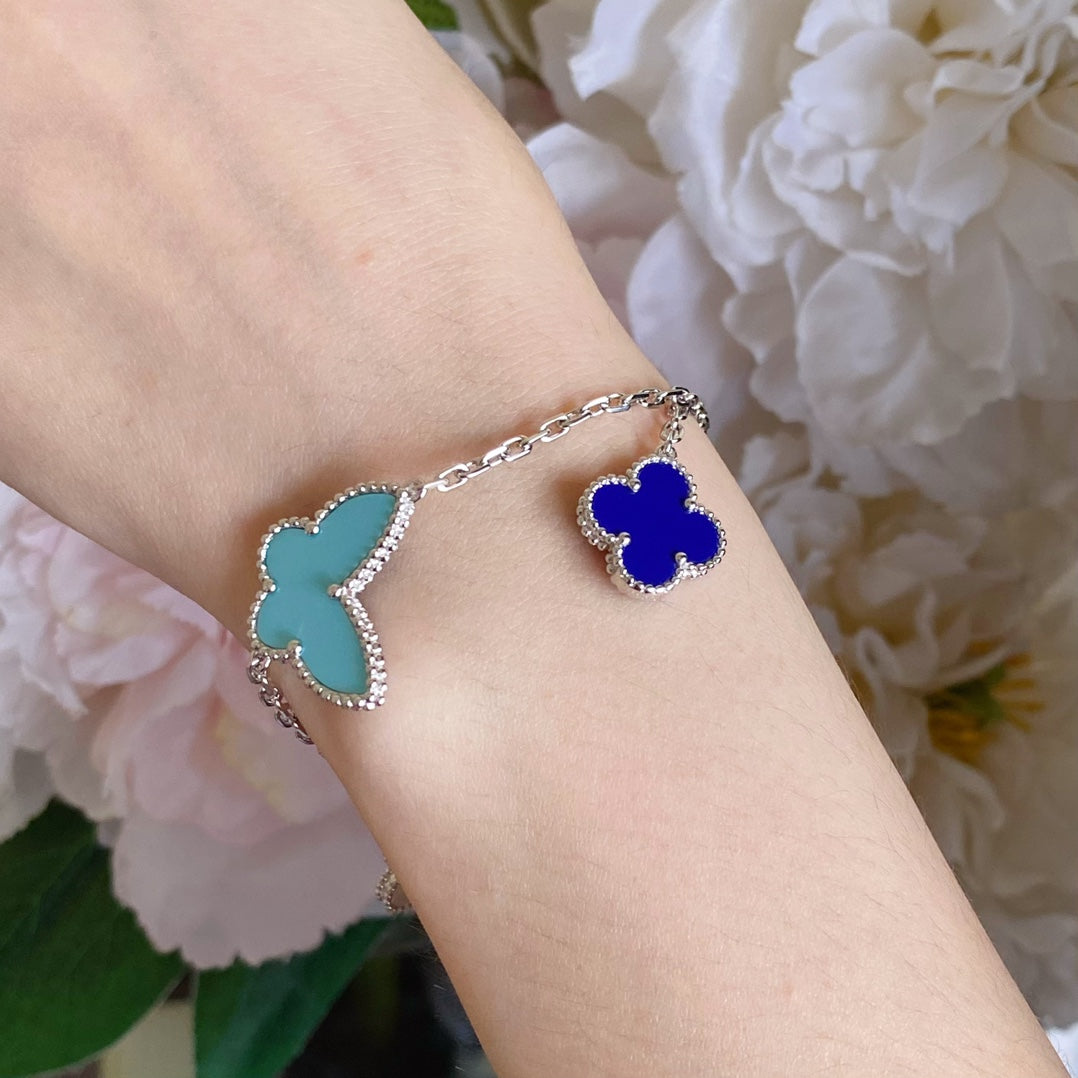 [basloveJW]LUCKY SPRING SILVER BRACELET 4 MOTIF