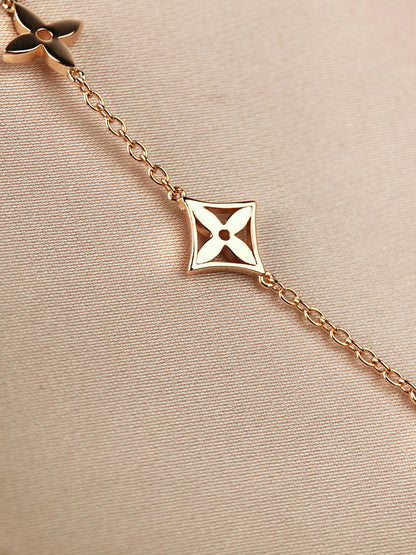 [Basjewels]STAR AND SUN 7 MOTIFS GOLD BRACELET