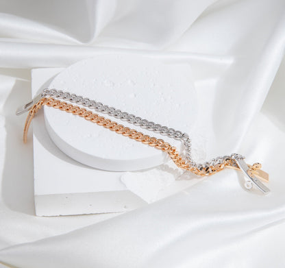 [Basjewels]KELLY CHAIN SILVER DIAMOND BRACELET