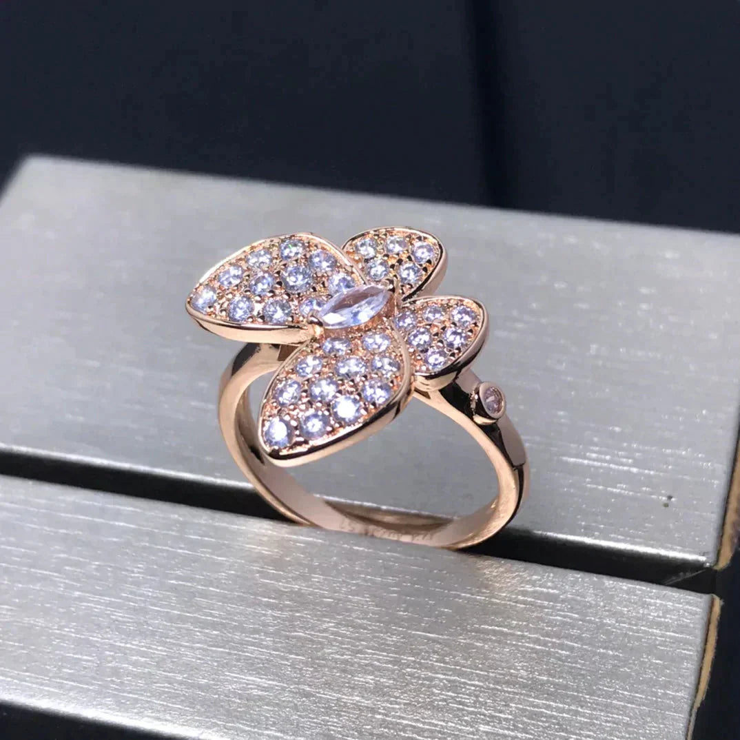 [basloveJW]BUTTERFLY PINK GOLD DIAMOND RING