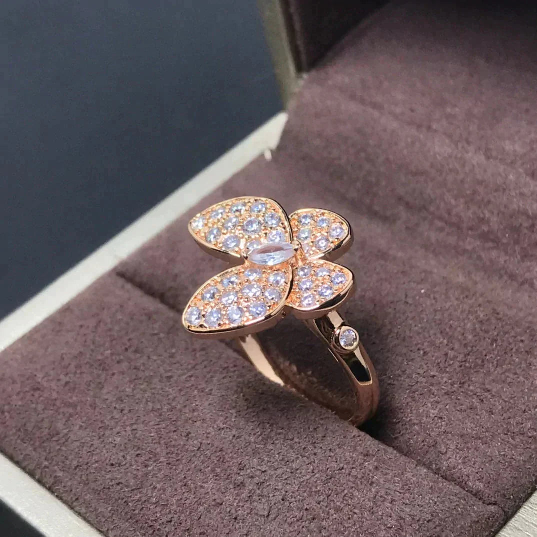 [basloveJW]BUTTERFLY PINK GOLD DIAMOND RING