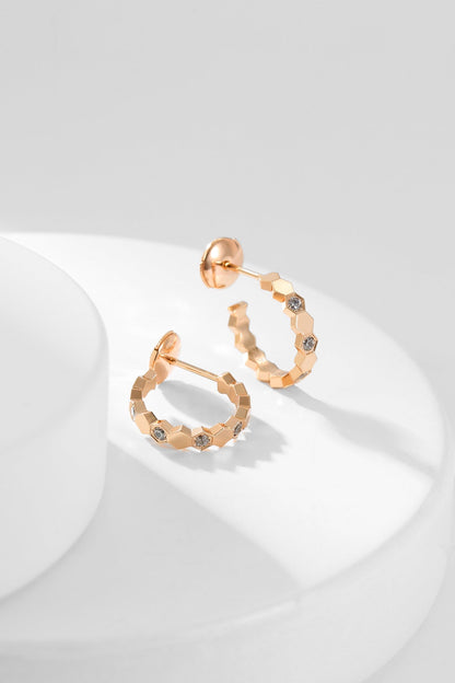 [Basjewels]BEE LOVE DIAMOND HOOP EARRINGS