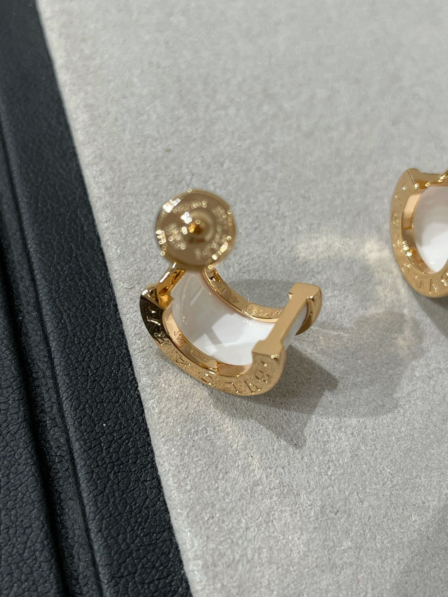 [Basjewels]ZERO 1 PINK GOLD CERAMIC EARRINGS