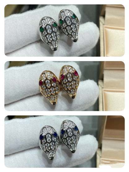 [Basjewels]SERPENT DIAMOND STUD EARRINGS