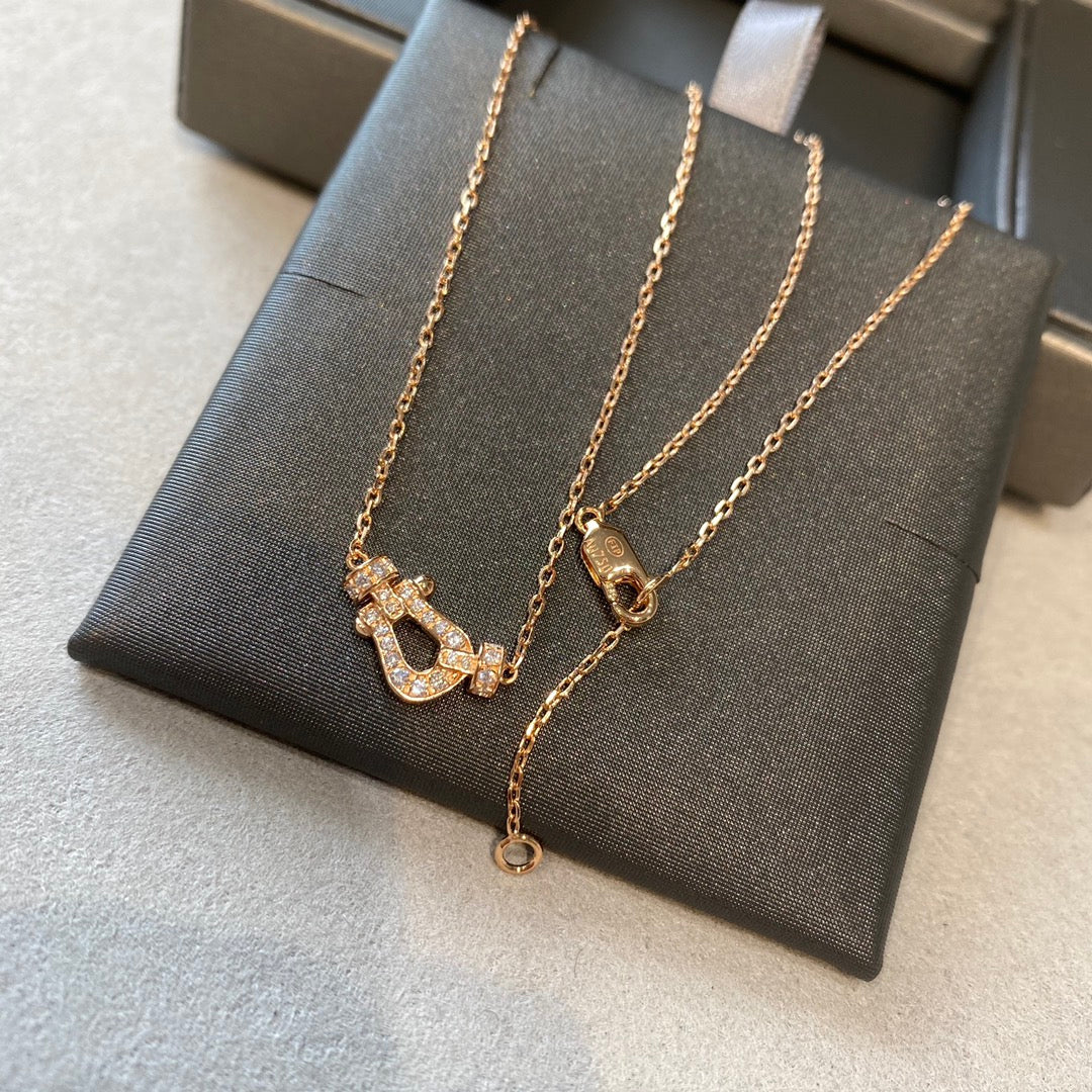 [Basjewels]FORCE 10 DIAMOND PINK GOLD NECKLACE MINI MODEL