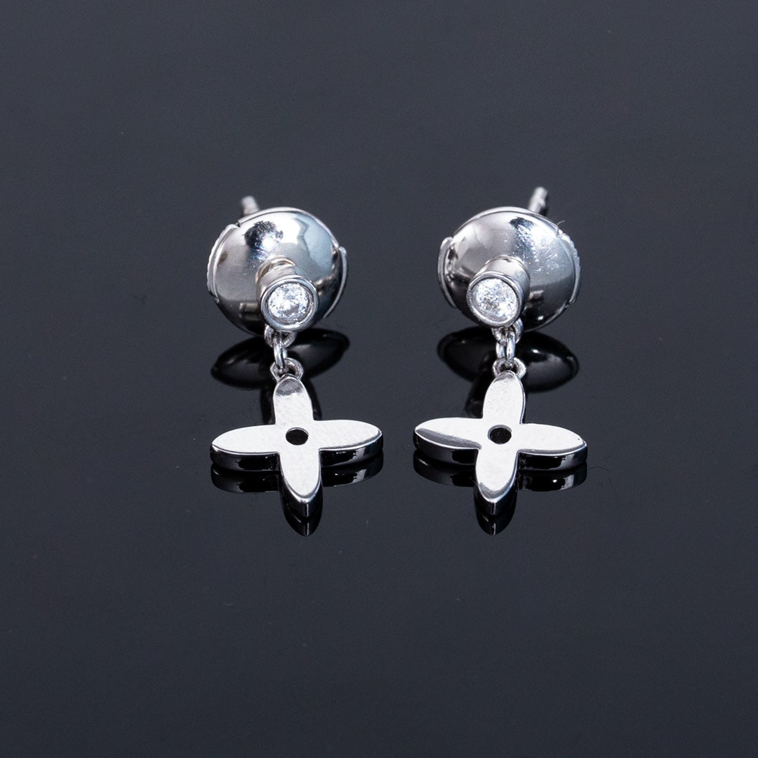 [Basjewels]VIDYLLE SILVER DIAMOND MINI DROP EARRINGS