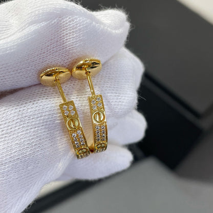 [basloveJW]LOVE DIAMOND GOLD HOOP EARRINGS