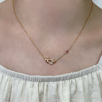 [Basjewels]FORCE 10 DIAMOND PINK GOLD NECKLACE