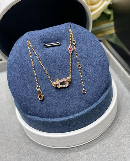 [Basjewels]FORCE 10 DIAMOND PINK GOLD NECKLACE