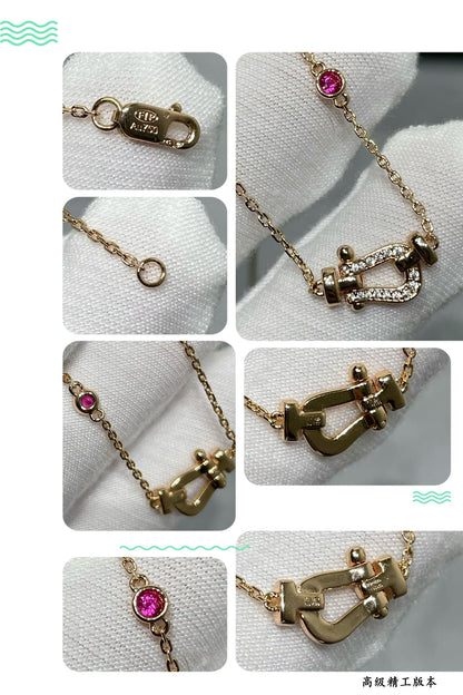 [Basjewels]FORCE 10 DIAMOND PINK GOLD NECKLACE