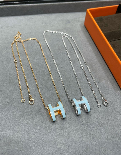 [Basjewels]POP H SKY BLUE NECKLACE