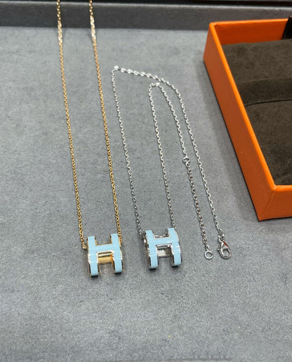 [Basjewels]POP H SKY BLUE NECKLACE