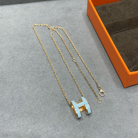 [Basjewels]POP H SKY BLUE NECKLACE