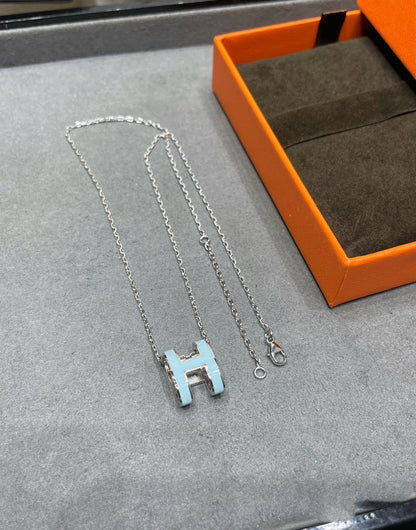 [Basjewels]POP H SKY BLUE NECKLACE