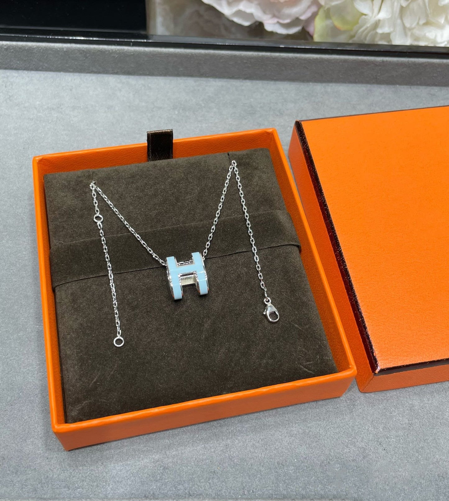 [Basjewels]POP H SKY BLUE NECKLACE