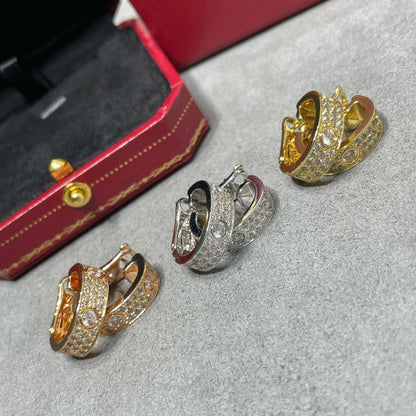 [basloveJW]LOVE 5.5MM DIAMOND PAVED EARRINGS