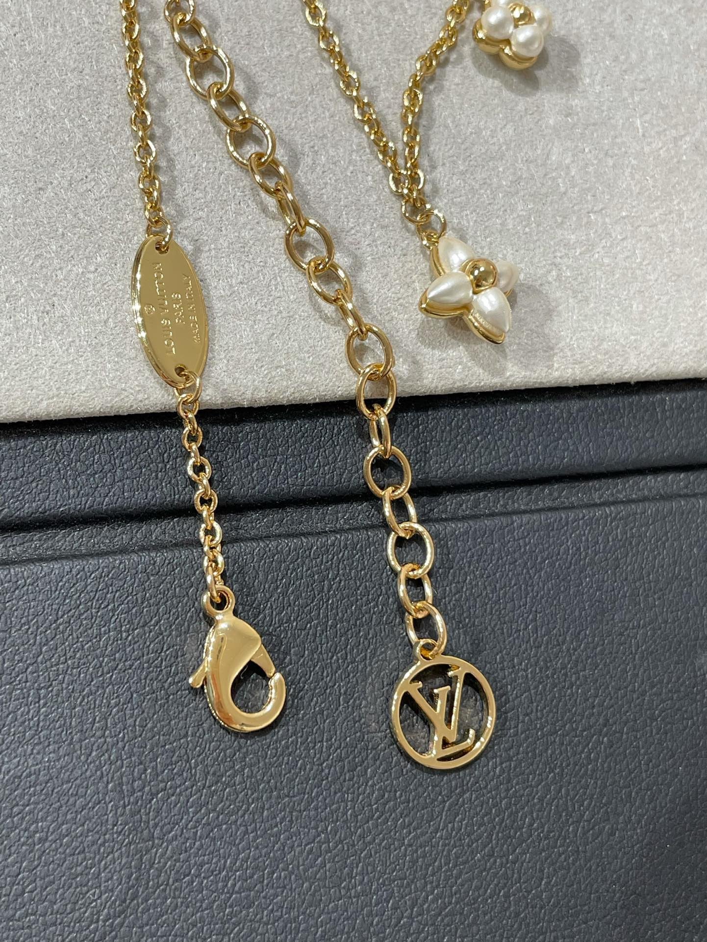 [Basjewels]FLOWERGRAM GOLD MOP DOUBLE ROW NECKLACE