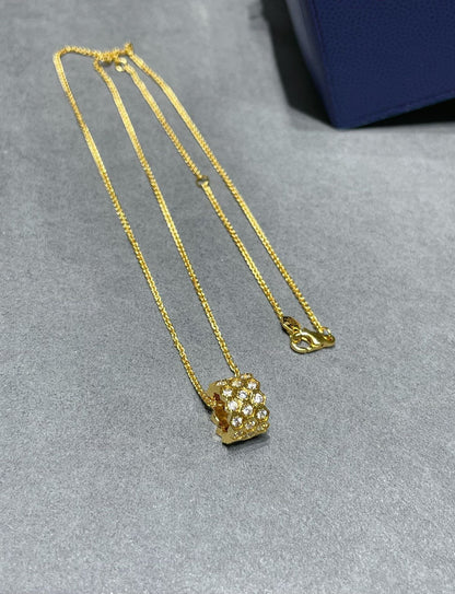 [Basjewels]BEE LOVE DIAMOND PAVED 3 ROW NECKLACE