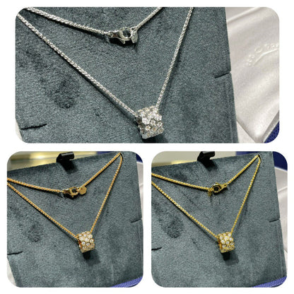 [Basjewels]BEE LOVE DIAMOND PAVED 3 ROW NECKLACE