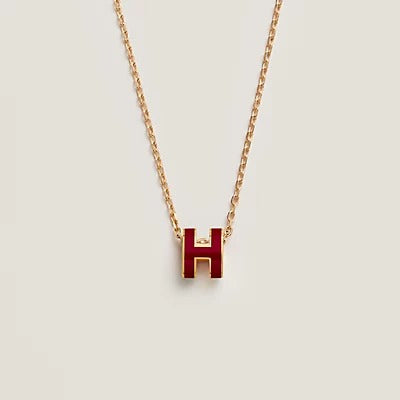 [Basjewels]HM CLIC RED ENAMEL GOLD NECKLACE