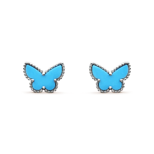 [basloveJW]BUTTERFLY TURQUOISE EARRINGS SILVER