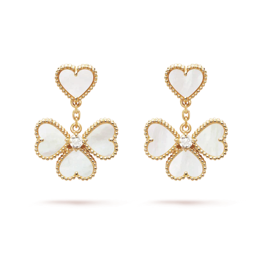 [basloveJW]CLOVER SWEET WHITE MOP EARRINGS