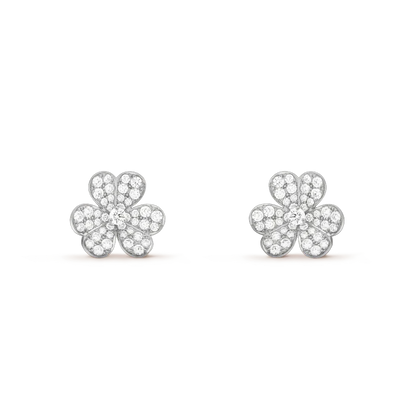 [basloveJW]CLOVER COMOS DIAMOND EARRINGS SILVER