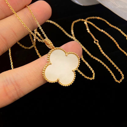 [basloveJW]CLOVER 25MM MOP LARGE PENDANT NECKLACE