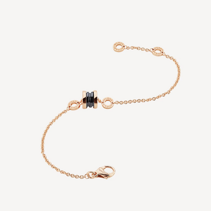 [Basjewels]ZERO 1 SOFT PINK GOLD AND BLACK CERAMIC BRACELET