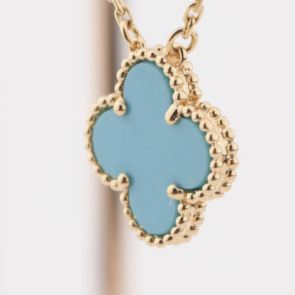 [basloveJW]CLOVER 15MM VINTAGE TURQUOISE NECKLACE