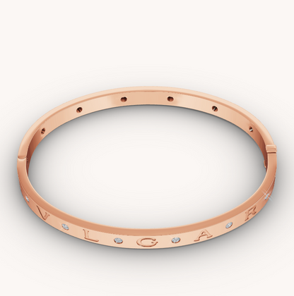 [Basjewels]ZERO 1 PINK GOLD 12 DIAMONDS BRACELET