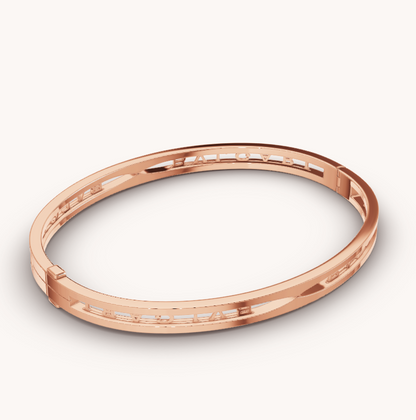 [Basjewels]ZERO 1 SPIRAL LOGO PINK GOLD BRACELET