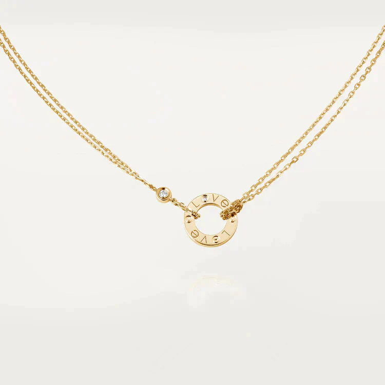 [basloveJW]LOVE NECKLACE 16MM 2 DIAMONDS