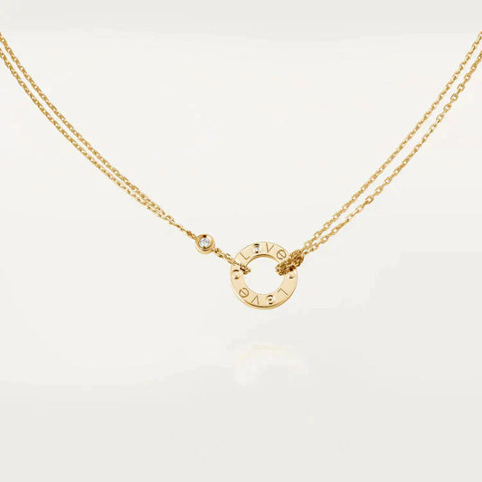 [basloveJW]LOVE NECKLACE 16MM 2 DIAMONDS