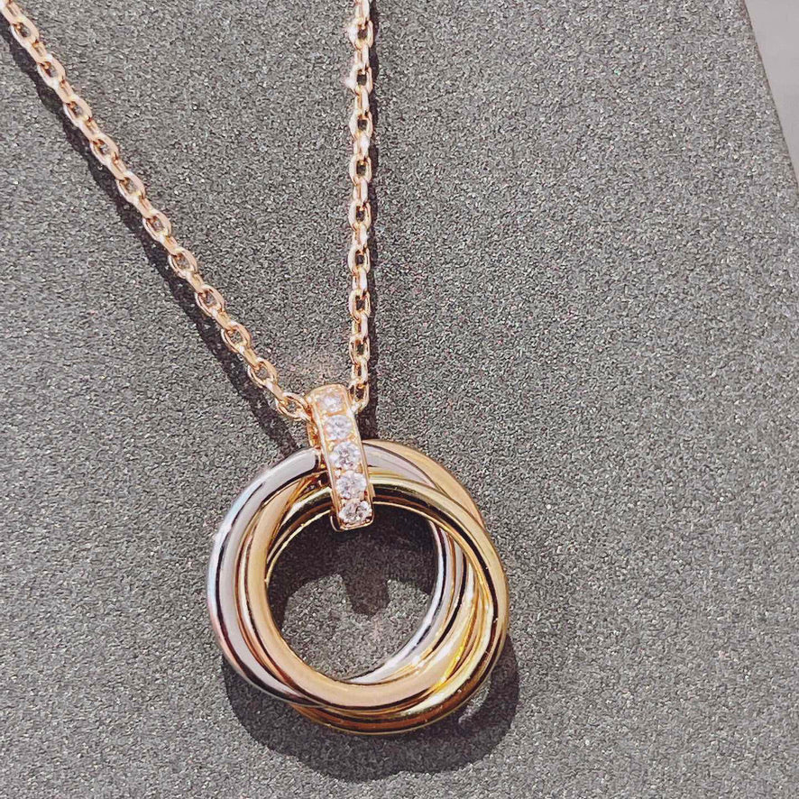 [basloveJW]TRINITY NECKLACE GOLD  DIAMONDS