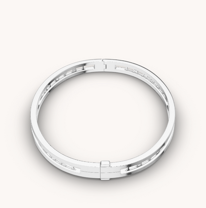 [Basjewels]ZERO 1 SPIRAL LOGO SILVER BRACELET